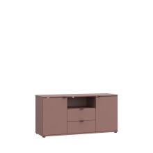 TV-Schrank >GANYMEDE< 2 Türen, 2 Schübe, Fach, terrakottafarbig - 129,8x63,1x41,3cm (BxHxT)
