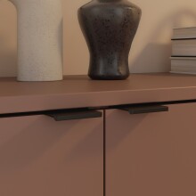 TV-Schrank >GANYMEDE< 2 Türen, 2 Schübe, Fach, terrakottafarbig - 129,8x63,1x41,3cm (BxHxT)