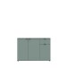 Sideboard >GANYMEDE< 3 Türen, 1 Schublade, in Salbei - 119,8x82,3x34,1cm (BxHxT)