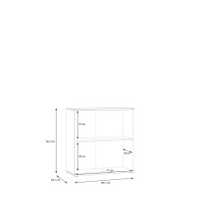 Kommode >GANYMEDE< 2 Türen, 1 Boden, terrakottafarbig - 80,1x82,3x34,1cm (BxHxT)