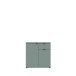 Kommode >GANYMEDE< 2 Türen, 1 Schublade, in Salbei - 80,1x82,3x34,1cm (BxHxT)