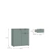 Kommode >GANYMEDE< 2 Türen, 1 Schublade, in Salbei - 80,1x82,3x34,1cm (BxHxT)