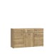 Sideboard >AKINORI< 3 Schübe, 2 Türen, Mauvella Eiche Dekor - 149,8x85,6x41,8cm (BxHxT)