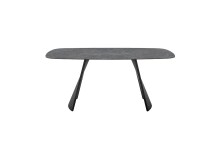 Esstisch >TOBELO< Designergestell, anthrazit marmoriert, Keramik - 180x76x90cm (BxHxT)