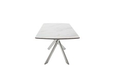 Kulissen-Esstisch >VANINO< ausziehbar 230cm, weiß marmoriert, Keramik - 180/230x76x90cm (BxHxT)