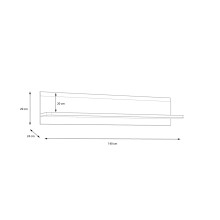 Wandboard >ATTENTION< in Riviera Eiche / Weiß Gloss - 140x29x24cm (BxHxT)