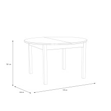 Kulissen-Esstisch >ATTENTION< rund, ausziehbar 165cm, Riviera Eiche Dekor - 78,1/165x130cm (HxD)