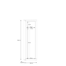 Garderobenschrank >BACCIO< 1 Tür, Stange, Weiss/ Artisan Eiche Dekor - 58,3x196,8x33,8cm (BxHxT)