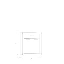 Schuhkommode >BACCIO< 2 Türen, 1 Schub, Weiss/ Artisan Eiche Dekor - 83x98,2x33,8cm (BxHxT)