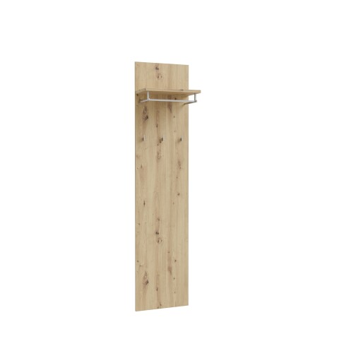 Garderobenpaneel >BACCIO< 3 Haken, 1 Boden, Stange, Artisan Eiche Dekor - 45x196,8x25,5cm BxHxT