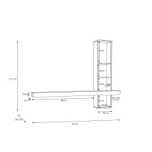 Wandpaneel >LOUOTO< 4 Fächer, Artisan Eiche Dekor - 225x171,1x25,1cm (BxHxT)