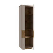 Stauraumvitrine >LOUOTO< 2 Türen, 4 Böden, sandfarbig / Artisan Eiche - 60,7x197,2x41,6 (BxHxT)