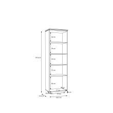 Stauraumvitrine >LOUOTO< 2 Türen, 4 Böden, sandfarbig / Artisan Eiche - 60,7x197,2x41,6 (BxHxT)