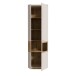 Stauraumvitrine >LOUOTO< 2 Türen, 4 Böden, sandfarbig / Artisan Eiche - 60,7x197,2x41,6 (BxHxT)