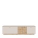 Lowboard >LOUOTO< 2 Türen, 1 Klappe, sandfarbig/Artisan Eiche - 224,8x57,7x41,6cm BxHxT