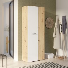 Mehrzweckschrank >NET306< Inneneinteilung, Weiss/Artisan Eiche Dekor - 68,7x181,1x36,5cm (BxHxT)