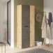 Mehrzweckschrank >NET306< Inneneinteilung, Betonoptik / Artisan Eiche - 68,7x181,1x36,5 (BxHxT)