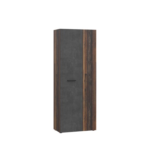 Schuhschrank >NET306< 5 Böden, Old – Wood / Betonoptik - 68,7x181,1x36,5cm (BxHxT)