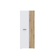 Schuhschrank >NET306< 5 Böden, Weiss / Artisan Eiche - 68,7x181,1x36,5cm (BxHxT)
