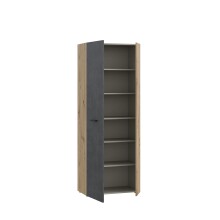 Schuhschrank >NET306< 5 Böden, Betonoptik / Artisan Eiche - 68,7x181,1x36,5cm (BxHxT)