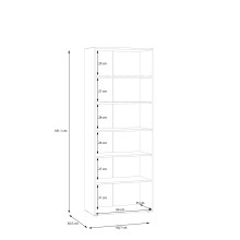 Schuhschrank >NET306< 5 Böden, schwarz - 68,7x181,1x36,5cm (BxHxT)