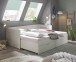 Funktionsbett >Lepini< Liegefläche 90/180x200cm, Schübe, Weiß Dekor - 204x67x97cm (BxHxT)