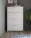 Kommode >Lepini< 4 Schübe, Weiß Dekor, Holzwerkstoff - 78x124x41cm (BxHxT)