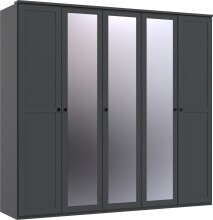 Komplettschlafzimmer >Chalet< (4-teilig) 2x Nachtkonsole, Doppelbett, Kleiderschrank, in Graphit