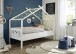 Hausbett >Susa< Liegefläche 90x200cm, Rollrost, Weiß, teilmassiv - 207x170x98cm BxHxT