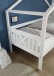 Hausbett >Susa< Liegefläche 90x200cm, Rollrost, Weiß, teilmassiv - 207x170x98cm BxHxT