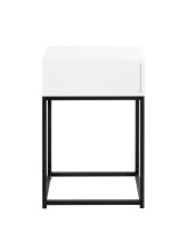Nachtkonsole >52383< mit Schublade, schwarz, weiß - 40x60x28cm (BxHxT)