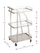 Servierwagen >55189< mit 3 Ablagen,Glas und Kaschmirgrau - 35x79x45 (BxHxT)