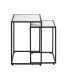 Satztisch >55384< (2-teilig) in schwarz, weiß - 33x50x33 und 28x43x28 (BxHxT)