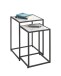Satztisch >55384< (2-teilig) in schwarz, weiß - 33x50x33 und 28x43x28 (BxHxT)