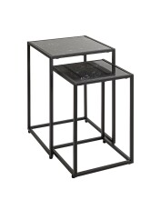 Satztisch >55584< (2-teilig) schwarz Kunstmarmor,...