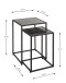 Satztisch >55584< (2-teilig) schwarz Kunstmarmor, Metall - 33x50x33 / 28x43x28 (BxHxT)