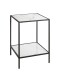 Beistelltisch >59348< in schwarz, weiß, Metall, Kunstmarmor - 40x60x40cm (BxHxT)