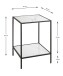 Beistelltisch >59348< in schwarz, weiß, Metall, Kunstmarmor - 40x60x40cm (BxHxT)