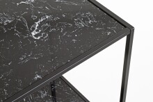 Beistelltisch >59548< in schwarz, Metall, Kunstmarmor - 40x60x40cm (BxHxT)