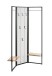 Garderobe >55599< Paravant / Raumteiler, schwarz, Metall, Eiche-MDF - 175x46cm (HxT)