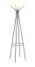 Garderobenständer >55155< in grau Metall, Massivholz natur- 175x56cm (HxD)