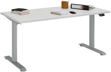 Schreibtisch >e-desk< in platingrau/alu - 160x72x80...