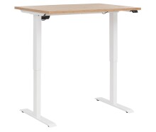 Schreibtisch >e-desk< in Eiche/weiß- 160x72x80 (B/H/T) elektrisch verstellbar