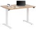 Schreibtisch >e-desk< in Eiche/weiß- 160x72x80 (B/H/T) elektrisch verstellbar