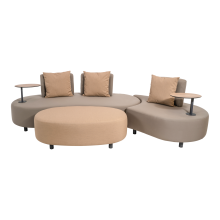 Gartenlounge-Set >Calidad< (4er-Set) 2 Sofas 212/135x78x89cm,

Sessel Ø89x78,

Hocker 122x40x70cm
