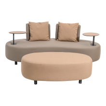 Gartenlounge-Set >Calidad< (4er-Set) 2 Sofas 212/135x78x89cm,

Sessel Ø89x78,

Hocker 122x40x70cm