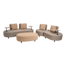 Gartenlounge-Set >Calidad< (4er-Set) 2 Sofas 212/135x78x89cm,

Sessel Ø89x78,

Hocker 122x40x70cm