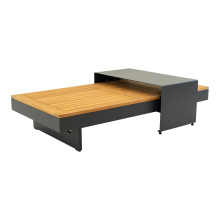 Gartenlounge-Set >Barbados< (4er-Set) 2x Liege 245x70x71cm, 2x Tisch 140x28x70cm / 80x36x40cm