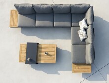 Gartenlounge-Set >Barbados< (4er-Set) 2x Liege 245x70x71cm, 2x Tisch 140x28x70cm / 80x36x40cm