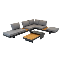 Gartenlounge-Set >Barbados< (4er-Set) 2x Liege 245x70x71cm, 2x Tisch 140x28x70cm / 80x36x40cm